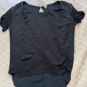 Aritzia Wilfred Black Short Sleeve Blouse, Size XS